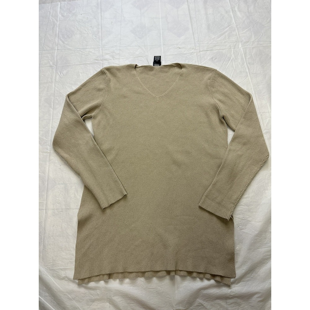 Eileen Fisher women Small sweater tunic V-Neck Rayon Nylon Blend Vintage Y2K